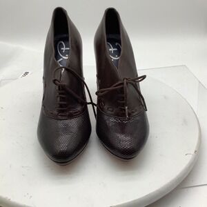 Dione Brown Leather Lace Up Oxford Platform Stiletto Heels Womens 7.5 MEX 4.5 38
